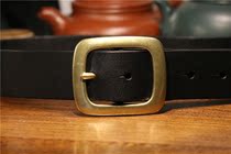 Ziyunhui handmade head layer cowhide pure copper needle buckle with head private custom belt