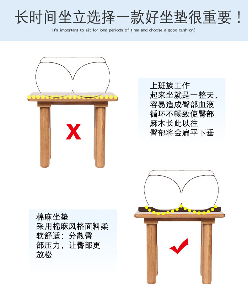 Подушка для сидений 椅垫记忆棉亚麻餐椅垫厨房宿舍椅子垫可拆洗凳子垫餐桌坐垫办公室 Find fish