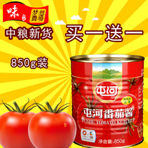 Tunhe ketchup Xinjiang barrel FCL wholesale 850g bottled tomato sauce hand-caught cake ketchup