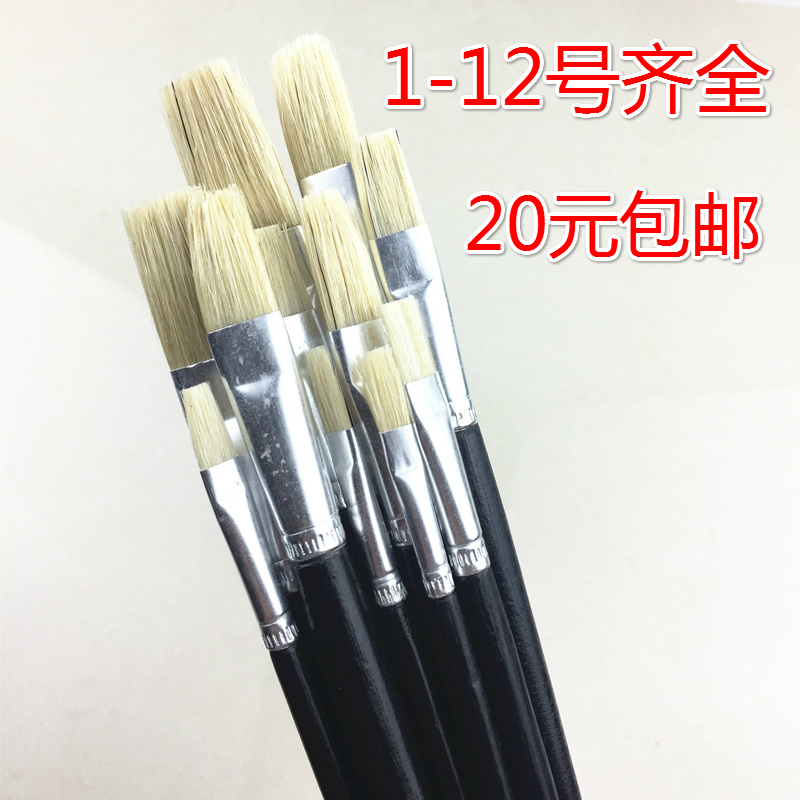 Oil paint brush raw flower brush industrial brush patch paint dot paint coloring glue pen black rod No. 1-12 complete