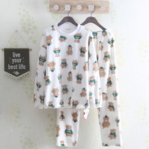 Pajamas female winter cartoon cute bear padded velvet coral velvet home clothing student flannel suit