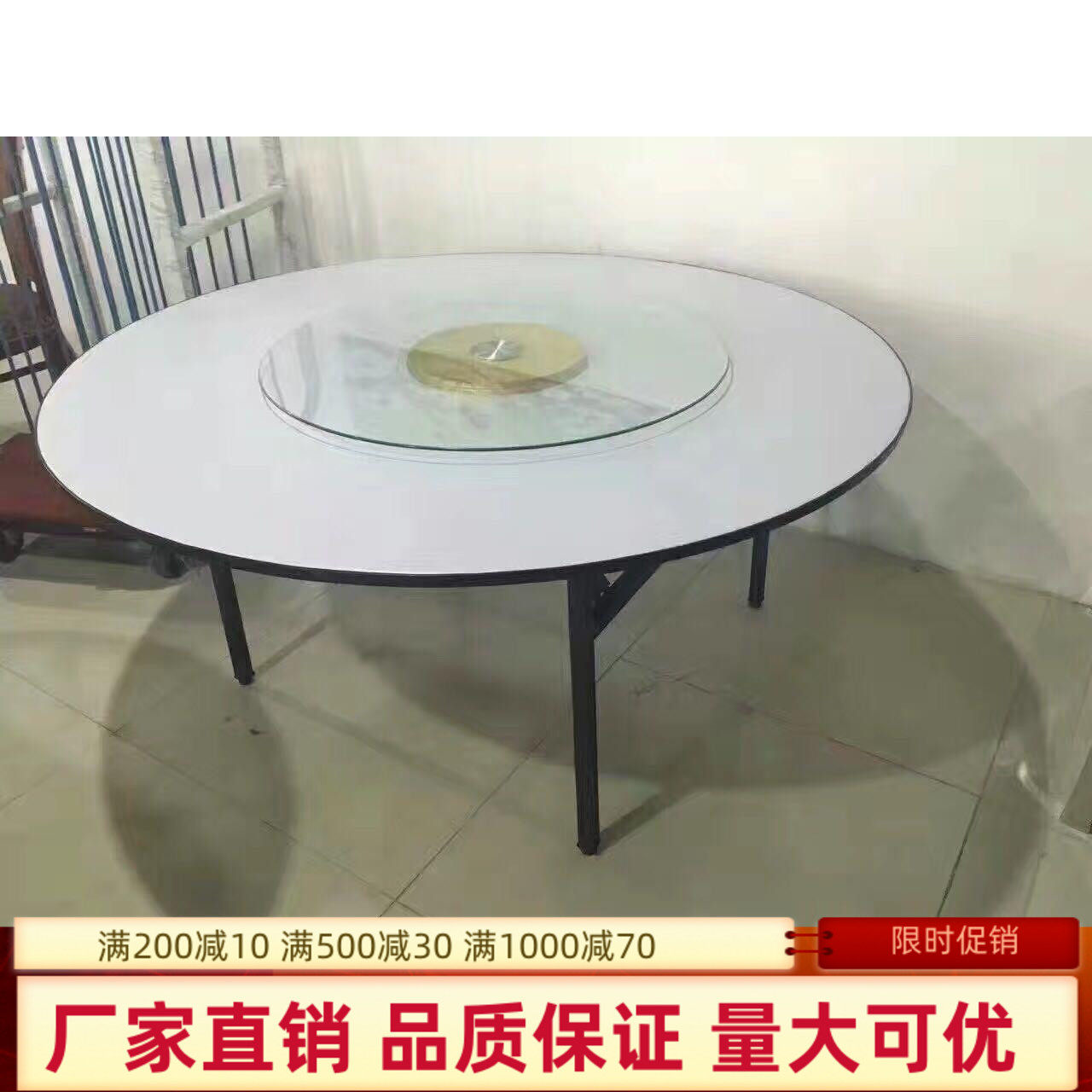 Chengdu Manufacturer Ex-gratia Brief Modern Meeting Hotel Middle Dining Room Folding Round Table Banquet Table Hotel Table And Chairs Table Cloth