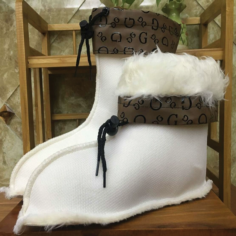 Kéo lại giày đi mưa của phụ nữ tay áo cashmere trong ống mưa giày ống nước ngắn giày có thể tháo rời cashmere mùa đông giày cao su đặt giày ấm