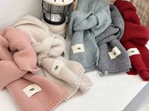 Spot borabora Korean childrens clothing for boys and girls 2023 new childrens solid color warm cashmere scarf