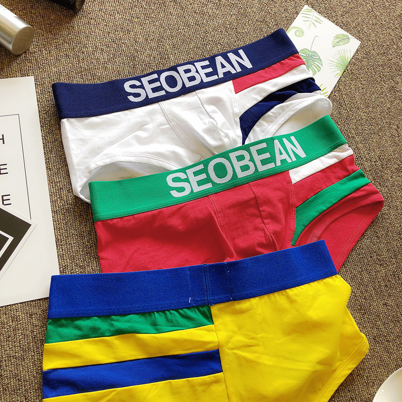 2 gói Tóm tắt Boxer nam Châu Âu và Mỹ Slim Thanh niên nam Thấp eo Cotton Sexy Boxer Tóm tắt quần lót nữ cao cấp