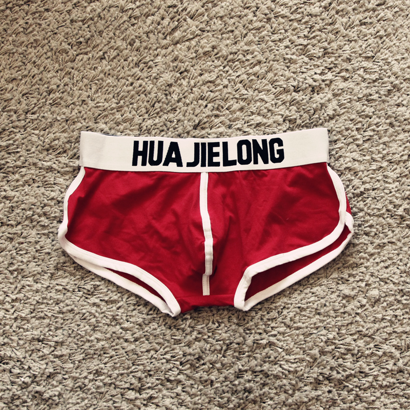 Nam Boxer Briefs Cotton Sexy thấp eo Boxer thoải mái của nam giới quần short thể thao 1 peça