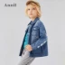 An Nai quần áo trẻ em bé trai áo khoác denim thủy triều 2020 mùa xuân mới áo khoác trẻ em cỡ lớn vừa và lớn - Áo khoác