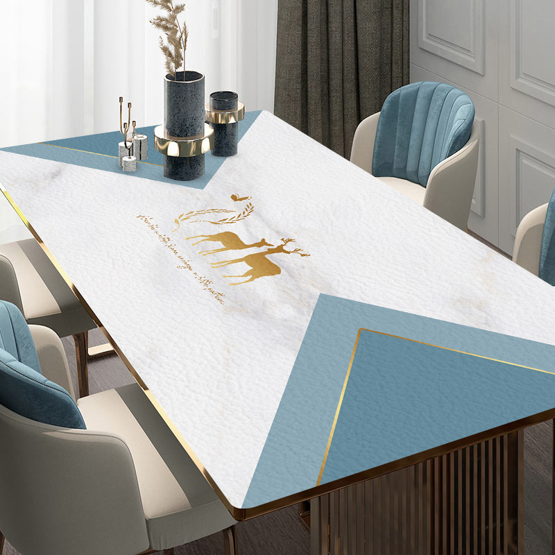 Silicone Table Cloth Waterproof Oil Protection Free Wash Home Light Lavish Rectangular Table Top Table Cloth Mesh Red Leather Tea Table Mat