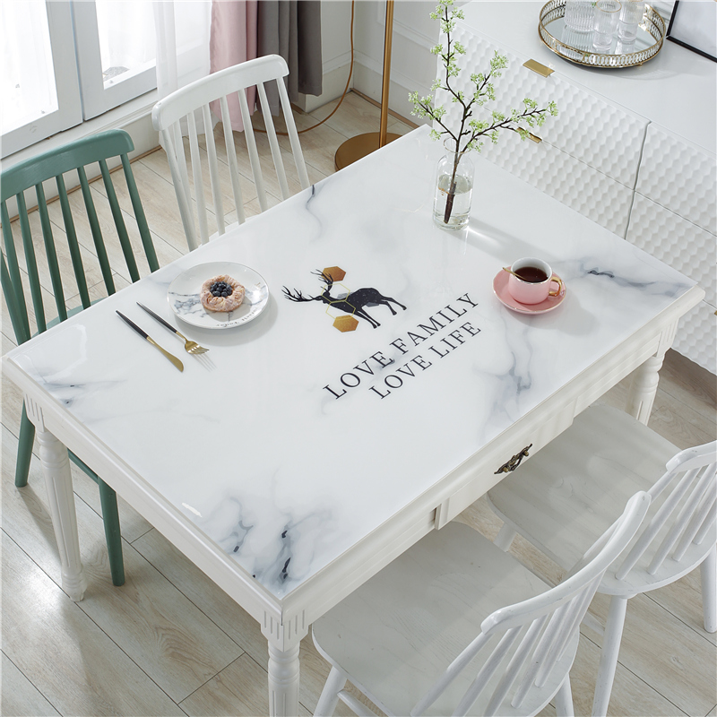 Table Cloth Waterproof oil free pvc Desktop Mat Table Cloth Tea Table table cushions Anti-scalding Nordic light and luxurious high level