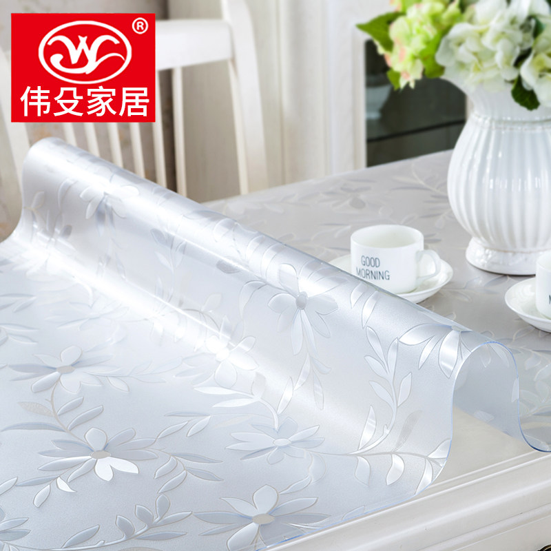 Transparent table mat pvc soft glass tablecloth Waterproof, anti-scalding, oil-proof, leave-in plastic coffee table mat desktop protective film