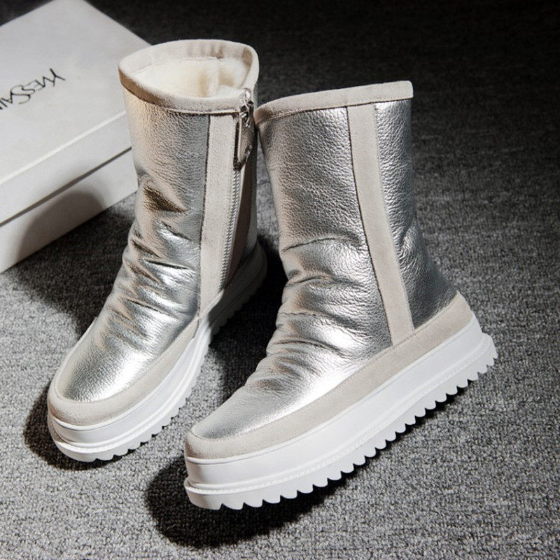 Fur integrated snow boots women's 2020 new winter waterproof thickened warm cotton shoes inner heightened thick-soled short boots