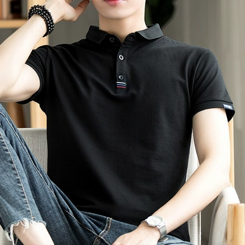 Хлопковая футболка polo, мужская рубашка для отдыха, футболка с коротким рукавом