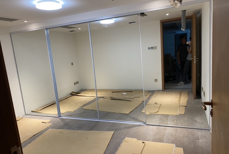 [Palace] Mirror Sliding Door Wardrobe Wall Cabinet Sliding Door Partition