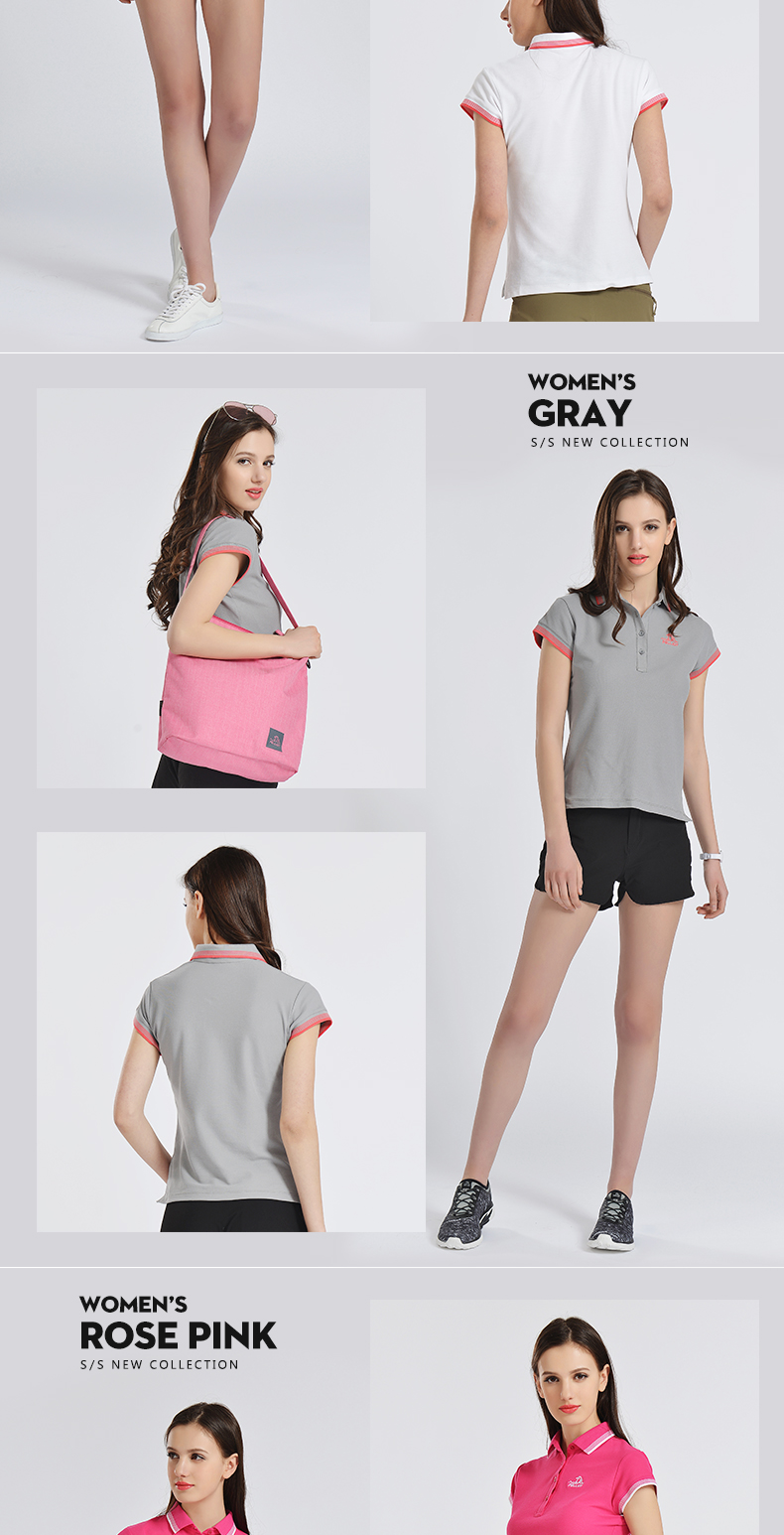 Pháp Pelliot và polo áo sơ mi nữ ngắn tay t-shirt mùa hè thoáng khí ve áo ngoài trời khô nhanh quần áo thể thao nhanh chóng làm khô t-shirt áo polo pierre cardin