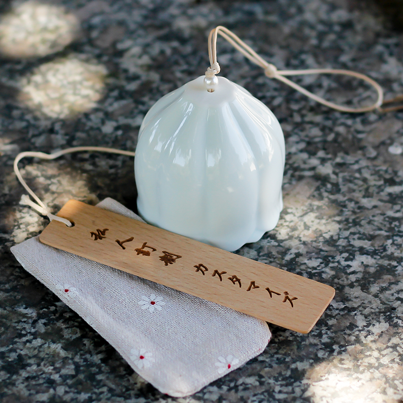Custom lettering handmade ceramic wind chimes pendant Japanese style and style bedroom pendant home accessories creative birthday gift
