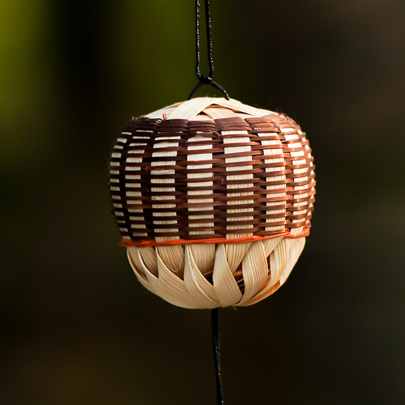 Japanese-style and wind handmade bamboo braided copper wind chime accessories garden decoration balcony ornaments pendant creative housewarming gift