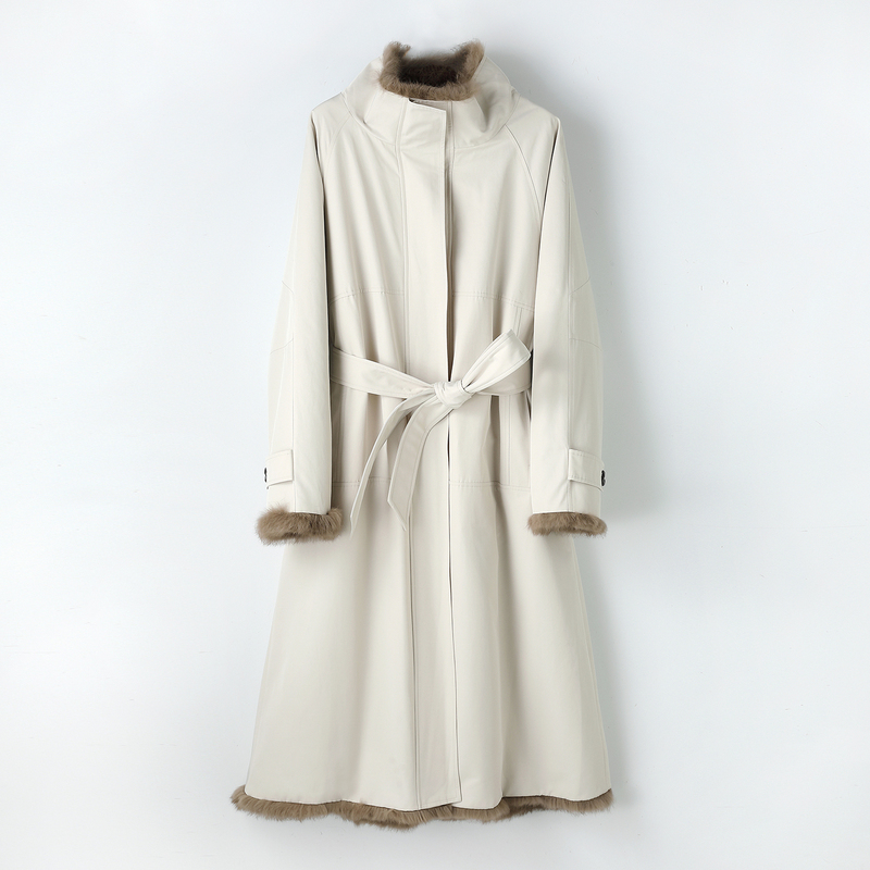[Original Factory Genuine] 2026 Winter New Reversible Parka Women's Long Coat with Rex Rabbit Fur Lining Women's Clothing