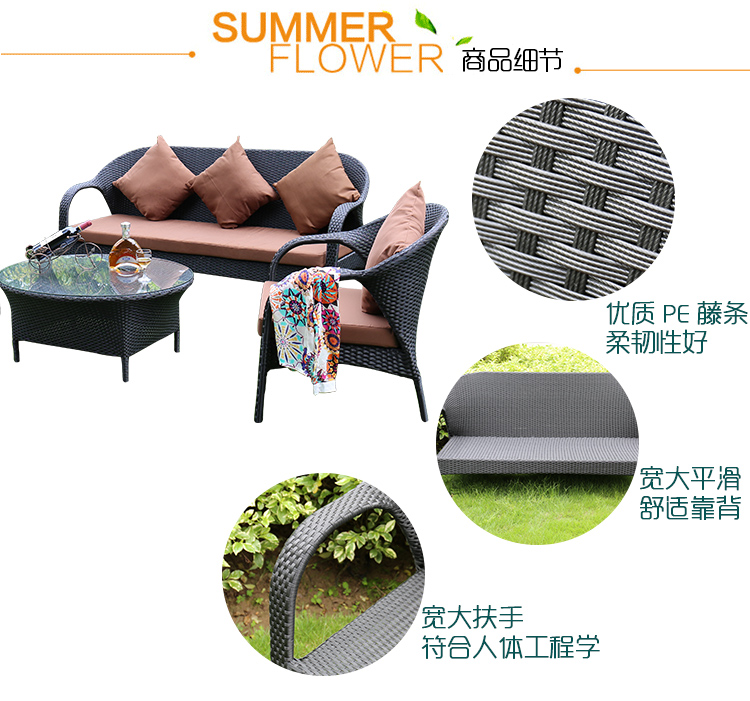 Bàn ngoài trời và ghế mây sofa bàn vườn và ghế mây ghế mây ban công đồ gỗ ngoài trời bàn ghế ba chỗ ngồi băng ghế dự bị