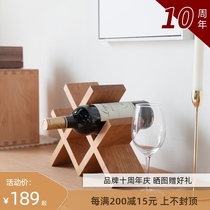 And wood furniture Nordic simple black walnut desktop wine rack Solid wood small wine solid wood frame QT002