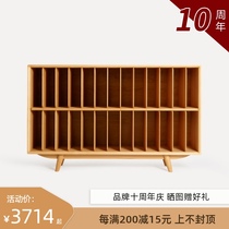 Wood furniture Nordic simple Beech cherry black Walnut side cabinet bookcase bookshelf Solid wood magazine cabinet DG022