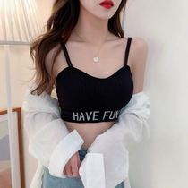  New beautiful back underwear female student Korean version of sexy anti-naked bandeau girl without steel rim bra camisole
