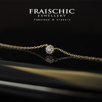 Fraischic moon Full of Stars 18 years new single diamond 18K gold inlaid cake edge Diamond collarbone necklace