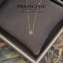 Fraischic Jelly 18K gold natural opal organic gemstone necklace pendant gift female