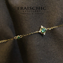 Fraischic Yixiang 18K gold natural Colombian emerald diamond bracelet womens Qixi Festival