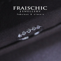 Fraischic He Yao 18 years new natural South African diamond group inlaid diamond 18K white gold gold ring female