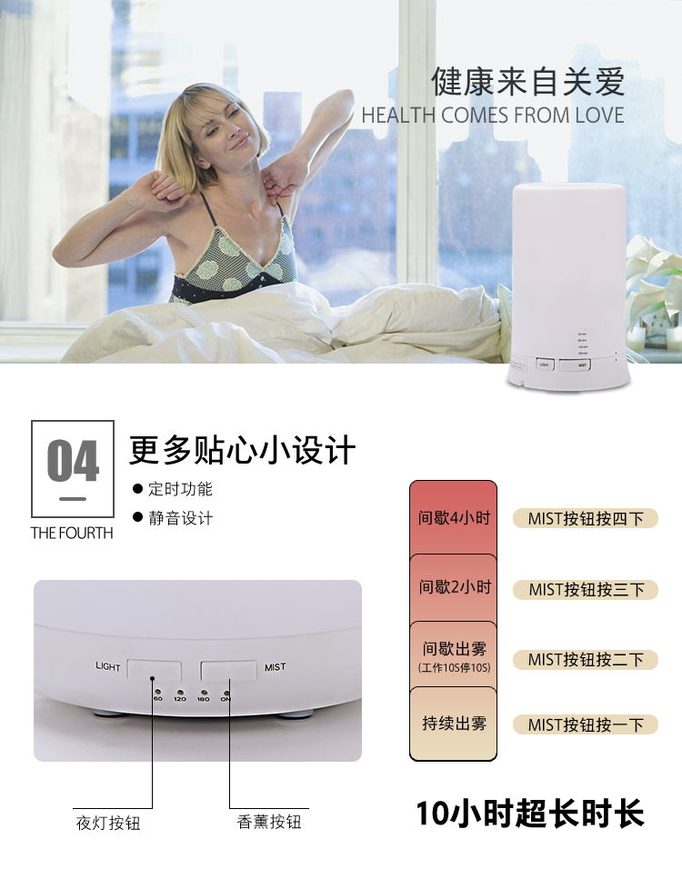 Không in siêu âm máy hương liệu máy tạo độ ẩm hương thơm đèn cắm trong dầu phòng ngủ văn phòng máy hương liệu câm - Máy giữ ẩm Máy phun sương tạo ẩm