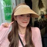 Брендовая соломенная шапка, пляжная солнцезащитная шляпа, ободок на солнечной энергии, в корейском стиле