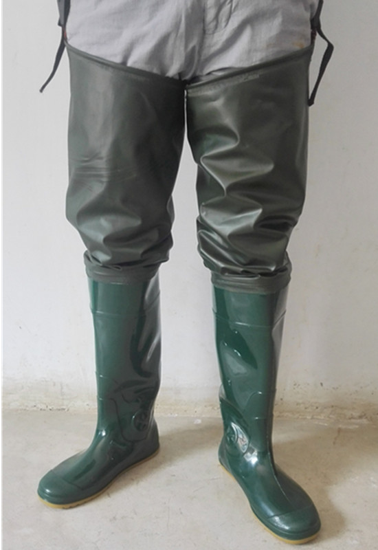 New lace-up rice transplanting shoes soft-soled farmland paddy field shoes and socks super high-tube over-the-knee wading pants soft flat-bottomed fishing pants