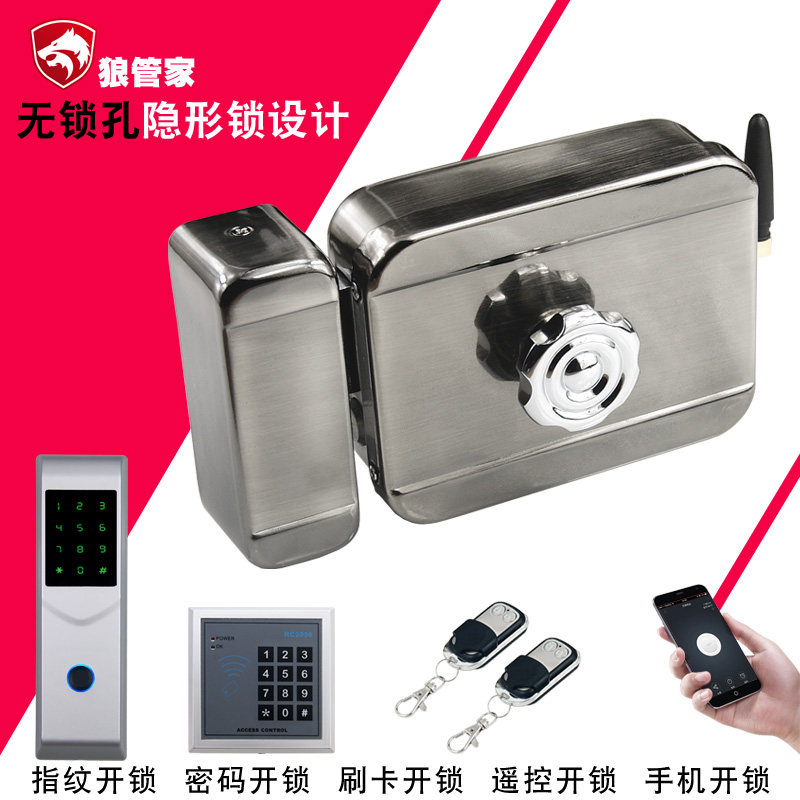 Free Wiring Remote Control Lock Electronic Access Lock Fingerprint Code Lock Old Theft Protection Gate Access Card Reading Machine Concealed Lock Invisible Lock