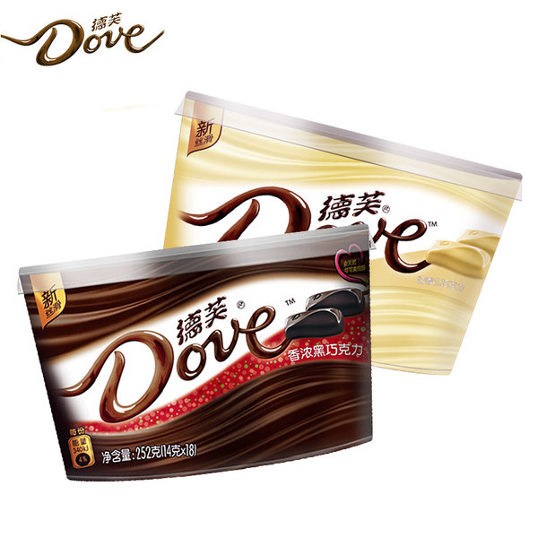 Dove 德芙 香浓黑巧克力252g+奶香白巧克力252g 聚划算天猫优惠券折后¥49.8包邮(¥59.8-10)
