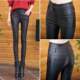 Matte Leather Pants Women's Popular Tight 2024 Autumn Frosted High Waist PU Leggings Women's Outerwear Small Feet Spring and Autumn Thin Style