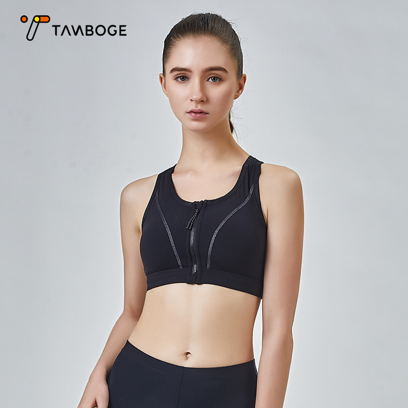Front Racelet Fitness Underwear Woman High Bomb Shockproof Breathable movement support Woo Fixing Black Running Yoga Bra