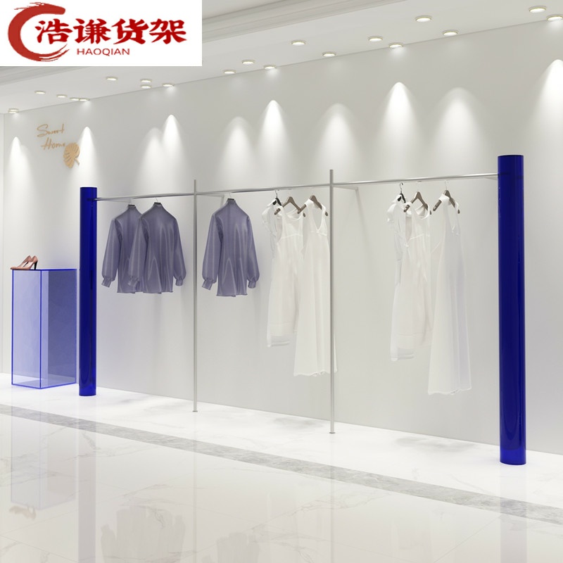 Clothing Store Display Rack Upper Wall Display Rack Acrylic Klein Blue Buy Hand Shop Floor Type Stainless Steel Shelves 