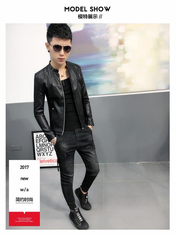 2018 đẹp trai mùa thu áo khoác da mỏng nam áo khoác trẻ Hàn Quốc size nhỏ nam giản dị áo khoác nam có mũ