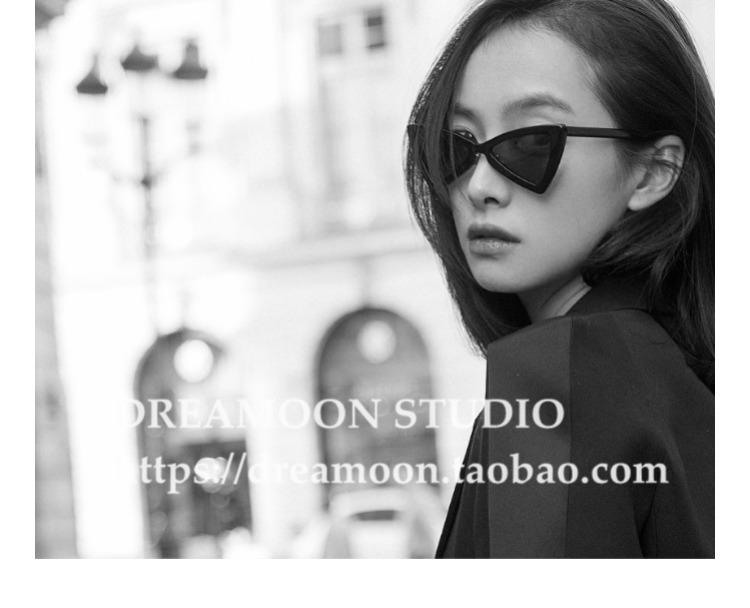 Kính râm hình tam giác nữ triều châu Âu và châu Mỹ phiên bản retro Hàn Quốc của mạng lưới màu đỏ đường phố đỏ di kính ins gọng kính cận nam