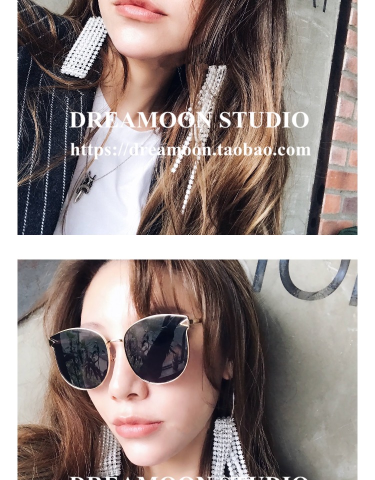 Kính râm lớn retro Gương gió nữ 2018 mới kính Hàn Quốc phiên bản đường phố lưới đỏ với kính râm kính giả cận