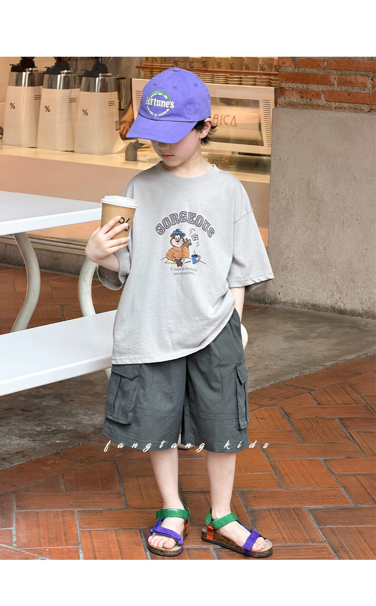 儿童裤子男童工装短裤夏季2026新款中大童男孩休闲宽松薄款五分裤 — 26