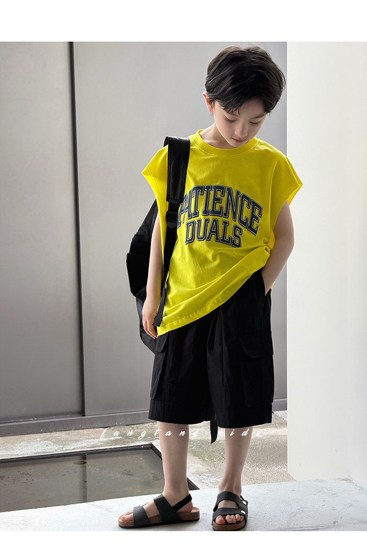 儿童裤子男童工装短裤夏季2026新款中大童男孩休闲宽松薄款五分裤 — 21