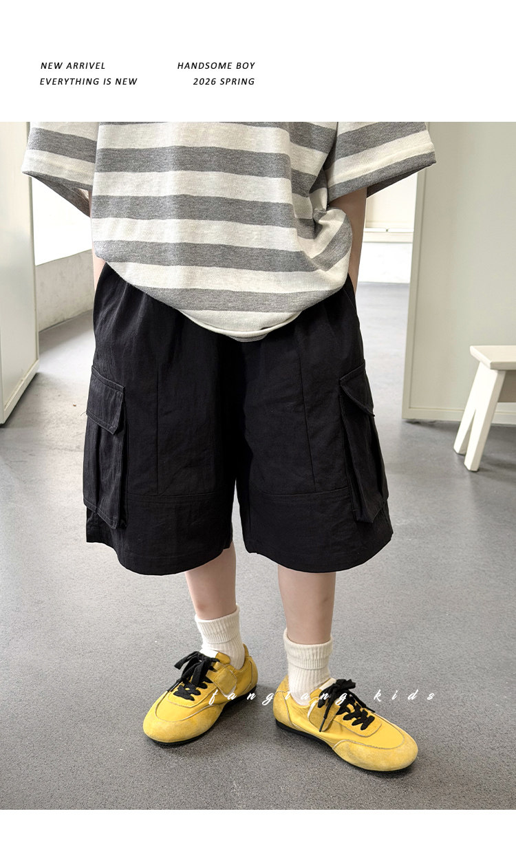 儿童裤子男童工装短裤夏季2026新款中大童男孩休闲宽松薄款五分裤 — 17