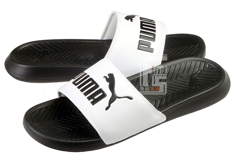 PUMA Hummer Popcat logo đen trắng đôi nam nữ dép thể thao giản dị 360265-10-12-01-25 dép uniqlo