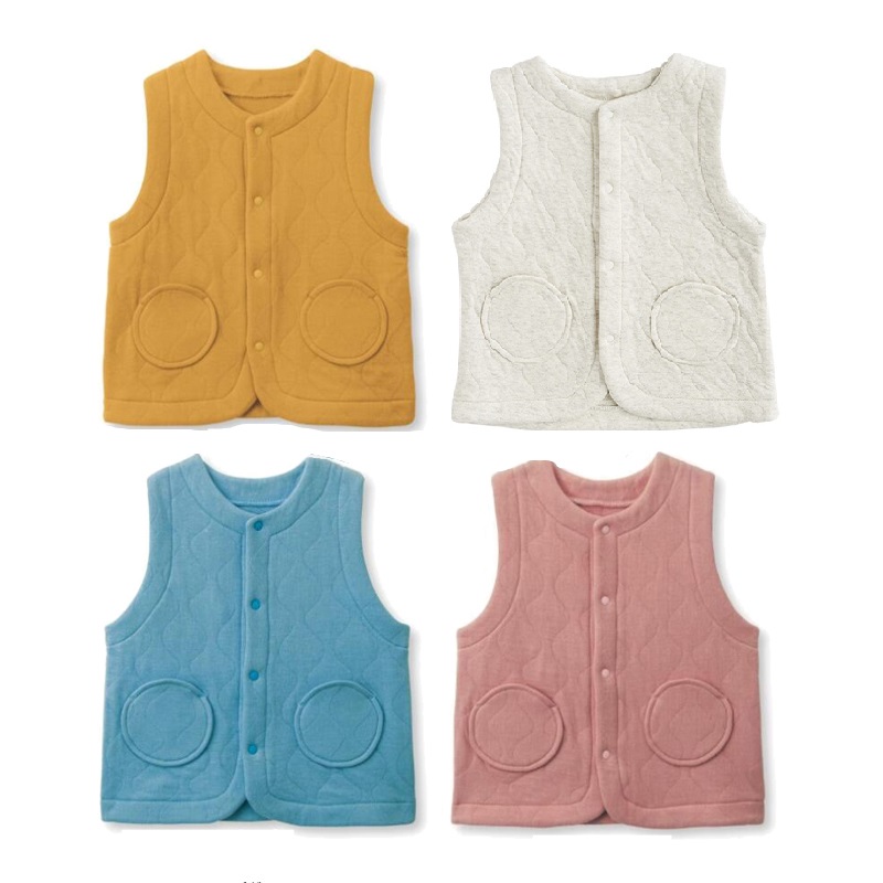 Exported to Japan children's vest pure cotton spring and autumn girls' vest outerwear boy's solid color vest shoulder cardigan top 3