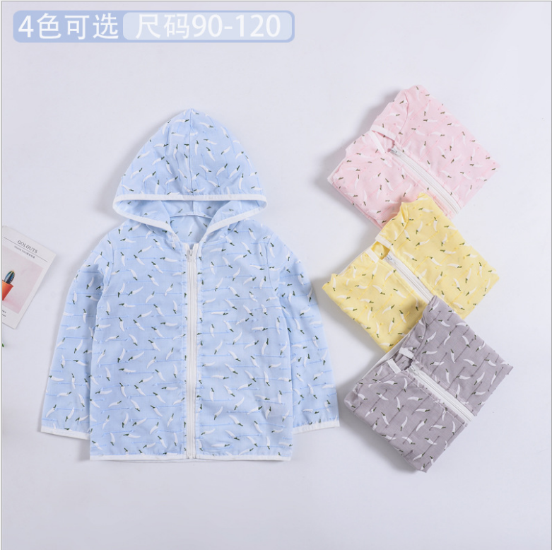 Broken code treatment Summer sunscreen clothing children's boys and girls baby long-sleeved jacket outdoor sunscreen clothing breathable cardigan