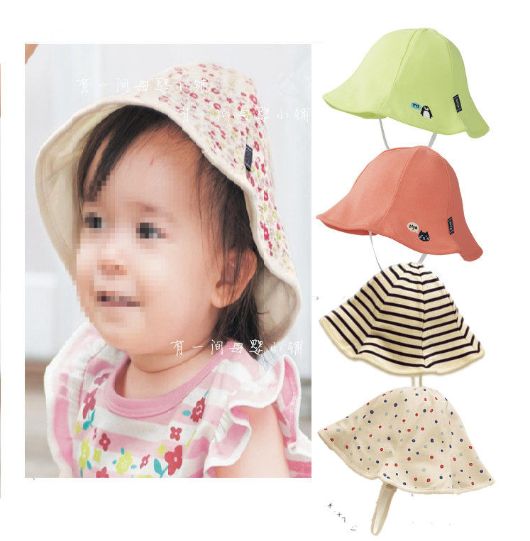 Clear Bunker Special Price Day Series Pure Cotton Children Baby Boy Fisherman Hat Girl Baby Dome Wide Eave Sun Hat 
