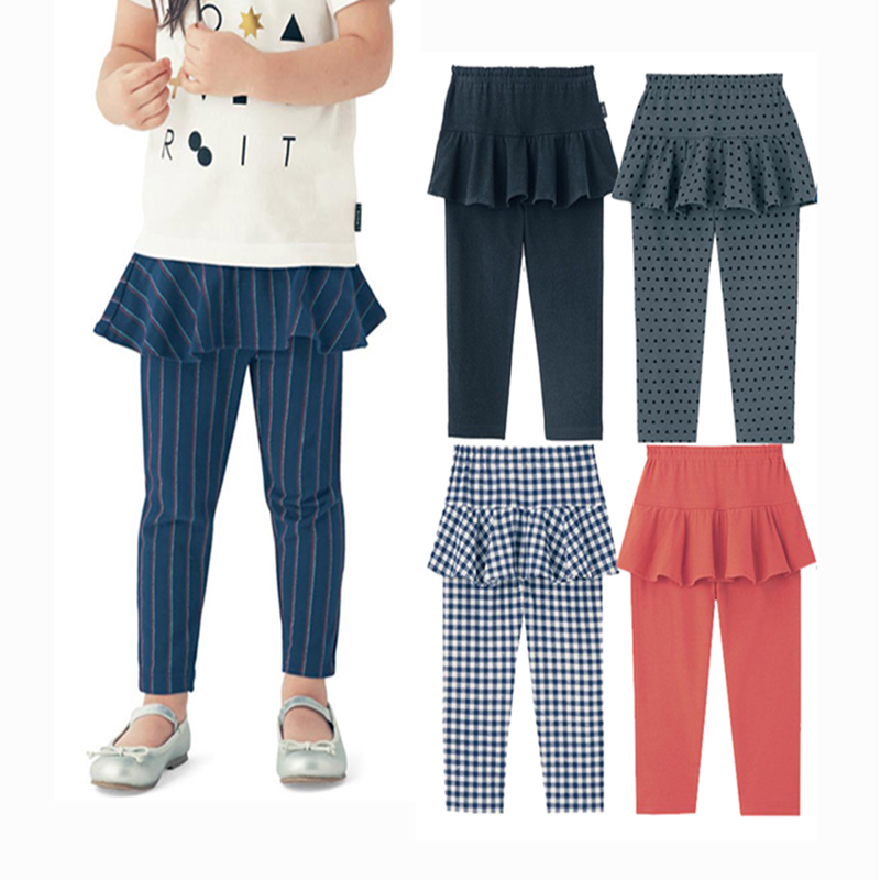 Original Japanese single children's baby culottes trousers cropped trousers girls ruffled culottes skirt underwear cotton pants
