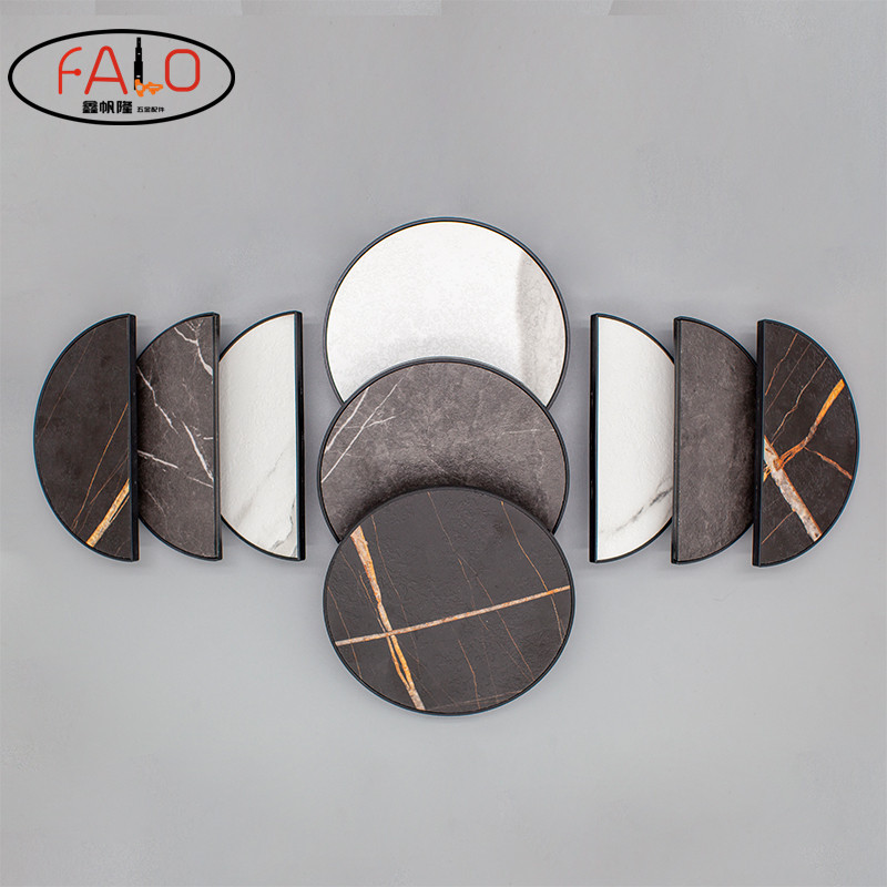 New Fiery Rock Board Wind Pull Handle Bath Cabinet TV Cabinet Wine Cabinet Hyun Guan Cabinet Whole Round Handle Light Lavish Marble Tattoo