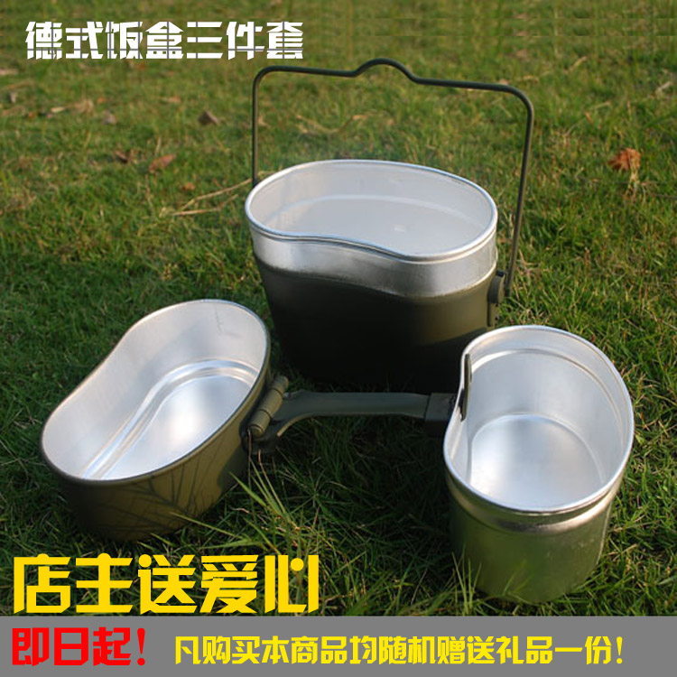 World War II German 78 portable lunch box tableware three-piece bento box set outdoor military fans picnic lunch box insulation